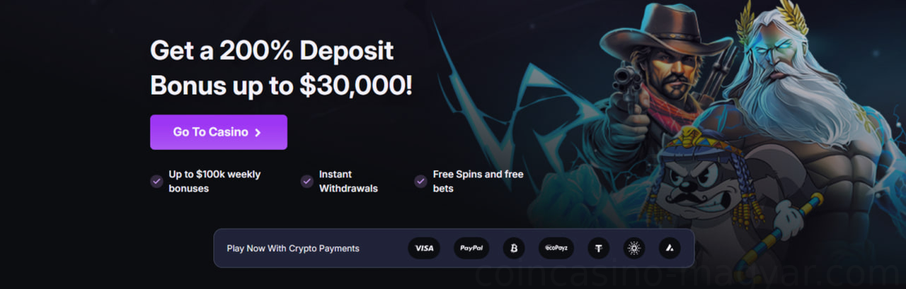 Coin Casino 200% akár 30 000 $-ig